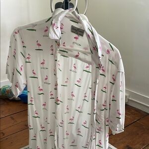 Kenny Flowers Nautical White and Pink Casual Shirt